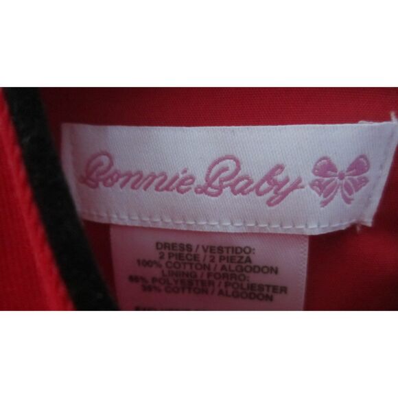 NWT BONNIE BABY RED CORDUROY SMOCKED CHRISTMAS TREE CLASIC DRESS 24MONTH - Picture 3 of 6